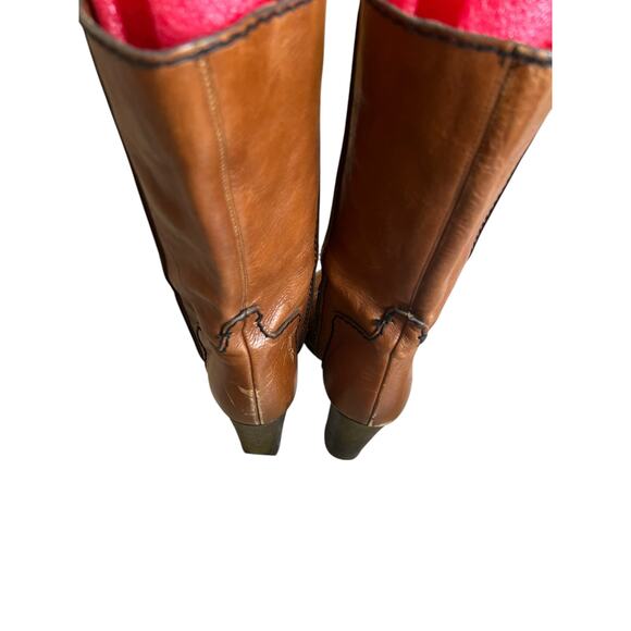 Chloe Tall Leather Heel Boots Size 36 Made In Italy Bohemian Chic - Picture 5 of 9